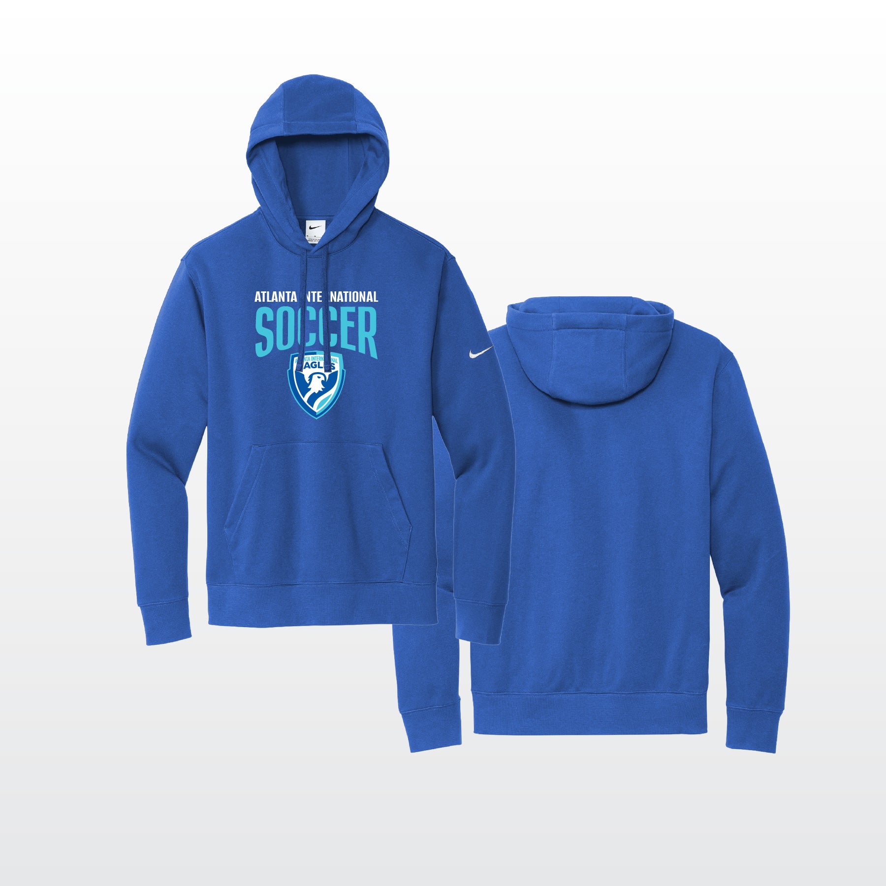 Nike Girls Club Fleece Sleeve Swoosh Pullover Hoodie